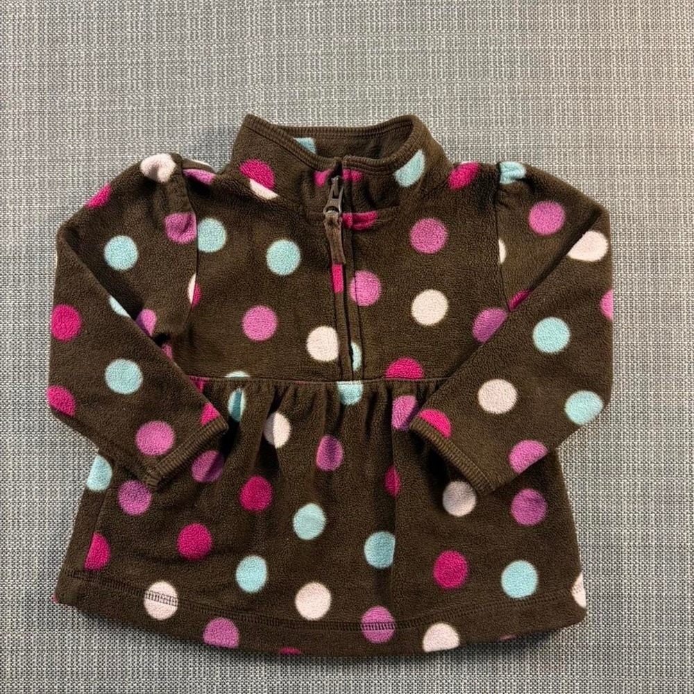 Old Navy Brown polka dot fleece jacket